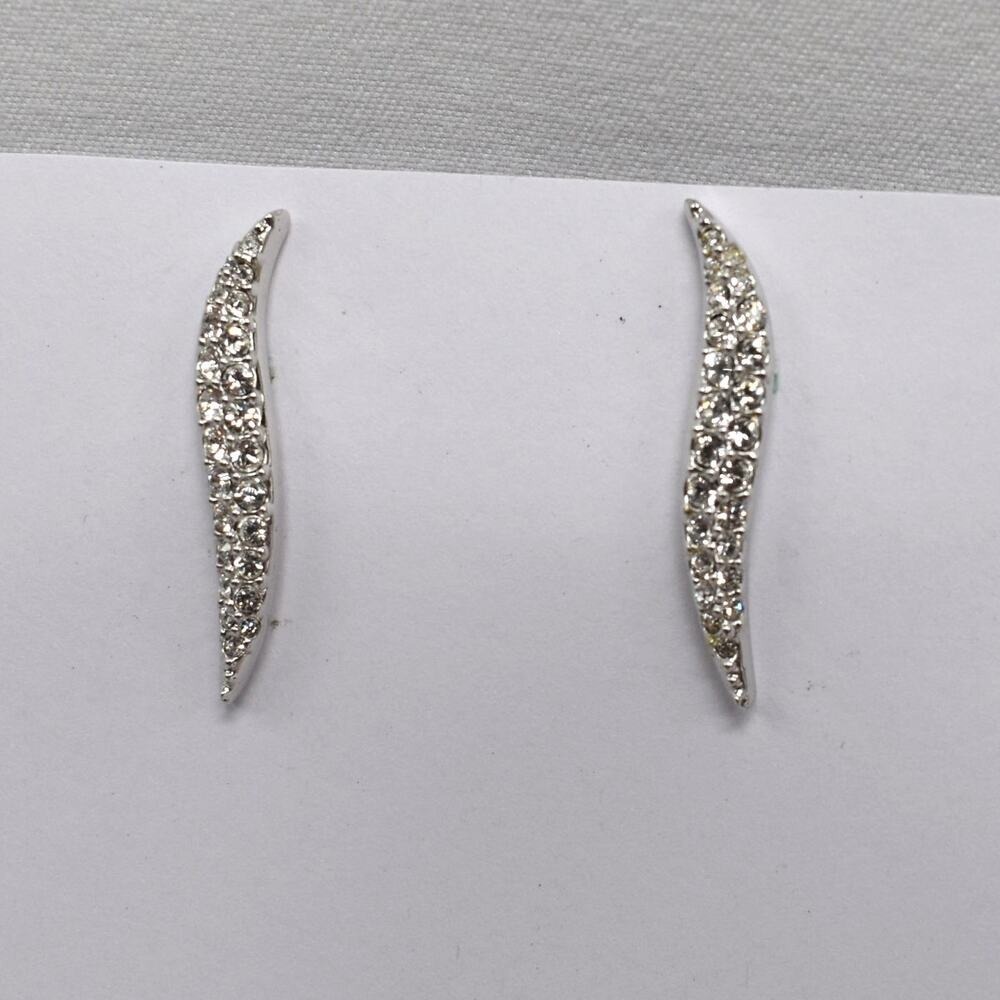 Swarovski Statement Earrings Aline Rhinestone Crystal Silver Post Prom Formal